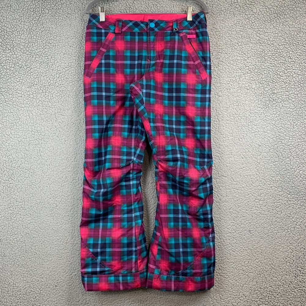 Burton DRYRIDE Snowboard Ski Pants Pink Blue Windowpane - Women's XL